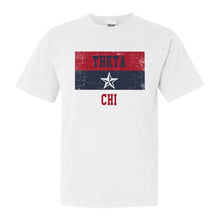 Load image into Gallery viewer, Theta Chi Comfort Colors T-Shirt - Theta Chi Colorful Stripe Shirt - Kite and Crest
