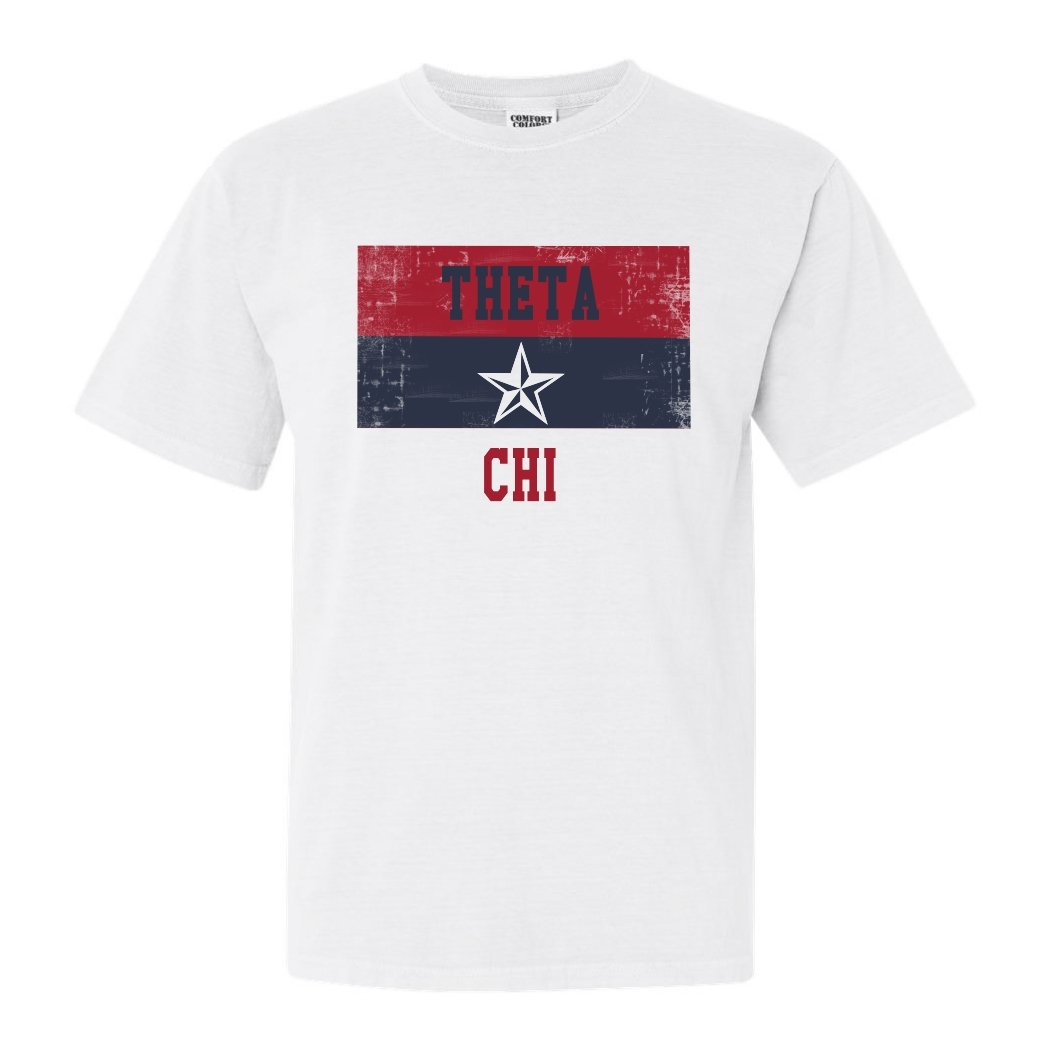 Theta Chi Comfort Colors T-Shirt - Theta Chi Colorful Stripe Shirt - Kite and Crest