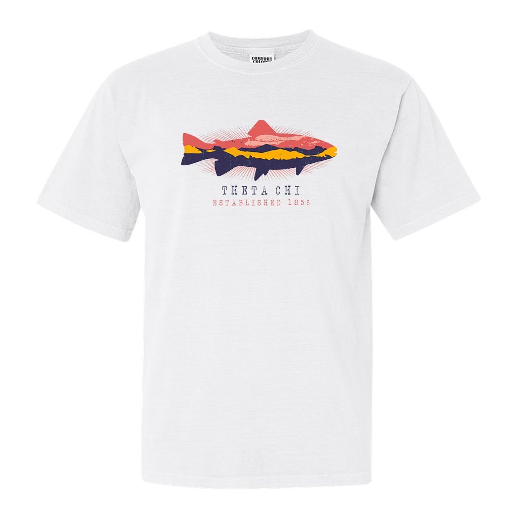 Theta Chi Comfort Colors T-Shirt - Theta Chi Fishing Shirt - Kite and Crest