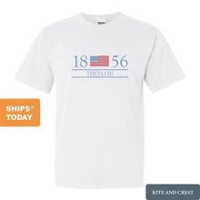 Load image into Gallery viewer, Theta Chi Comfort Colors T-Shirt - Theta Chi Flag Year Shirt - Kite and Crest
