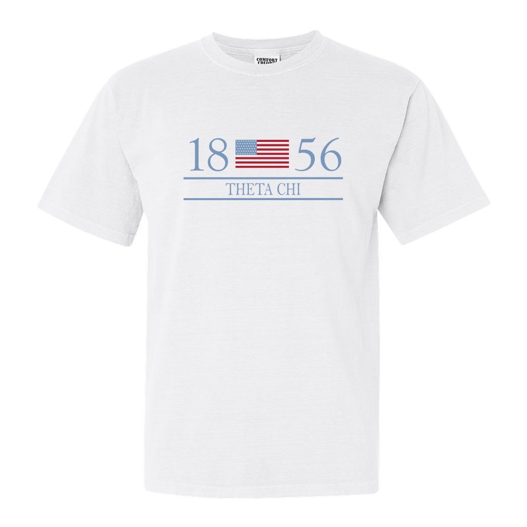 Theta Chi Comfort Colors T-Shirt - Theta Chi Flag Year Shirt - Kite and Crest
