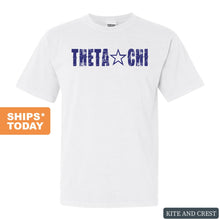 Load image into Gallery viewer, Theta Chi Comfort Colors T-Shirt - Theta Chi Fraternal Star Shirt - Kite and Crest
