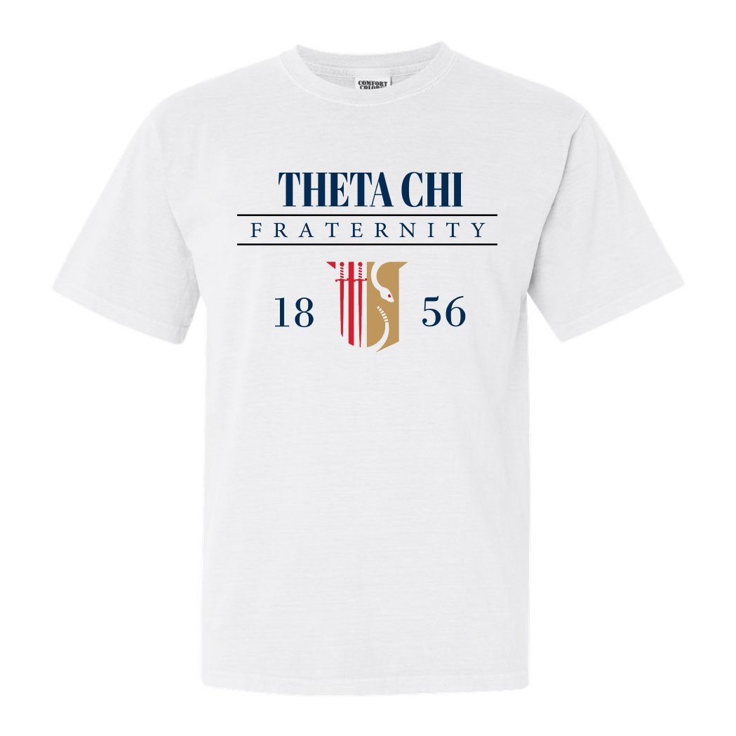 Theta Chi Comfort Colors T-Shirt - Theta Chi Large Crest Shirt - Kite and Crest