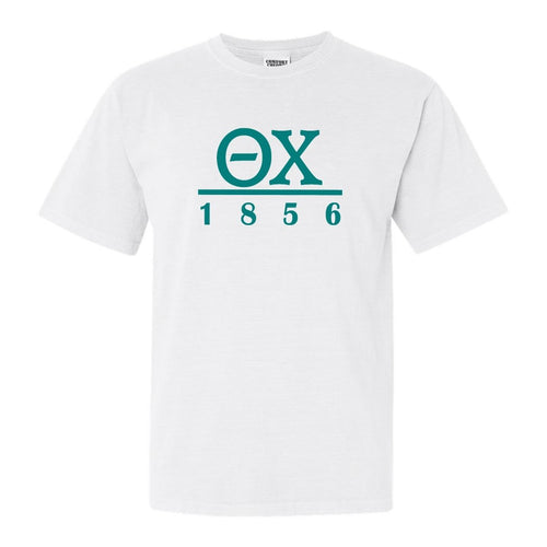 Theta Chi Comfort Colors T-Shirt - Theta Chi Lettered Basic Shirt - Kite and Crest