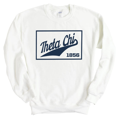 Theta Chi Sweatshirt - Theta Chi Baseball Boxed Crewneck Sweatshirt - Kite and Crest