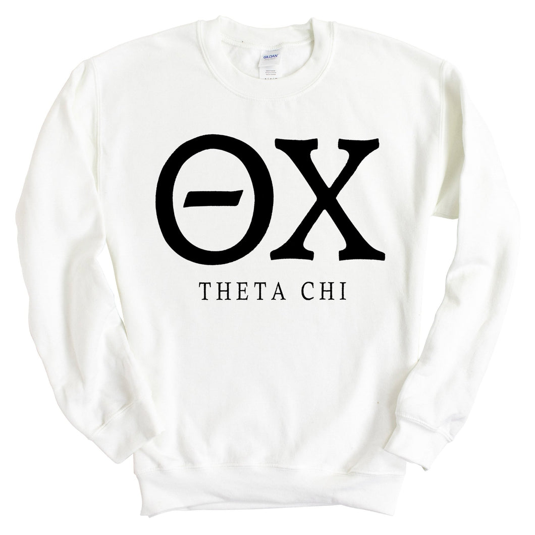 Theta Chi Sweatshirt - Theta Chi Block Letter Crewneck Sweatshirt - Kite and Crest