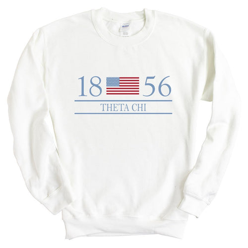 Theta Chi Sweatshirt - Theta Chi Flag Year Crewneck Sweatshirt - Kite and Crest