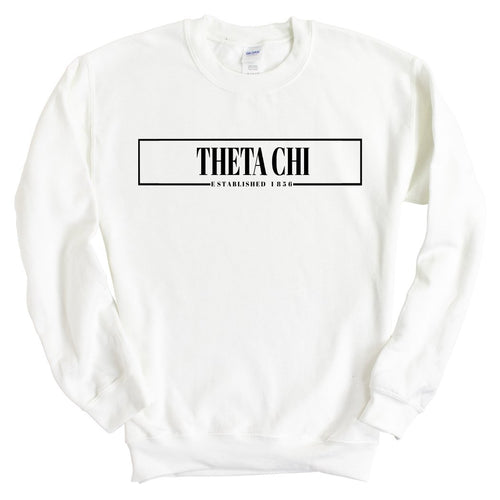 Theta Chi Sweatshirt - Theta Chi Fraternal Block Crewneck Sweatshirt - Kite and Crest