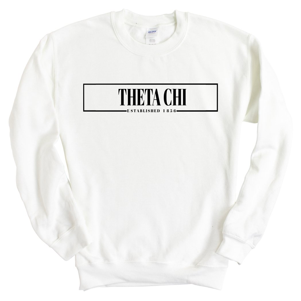 Theta Chi Sweatshirt - Theta Chi Fraternal Block Crewneck Sweatshirt - Kite and Crest