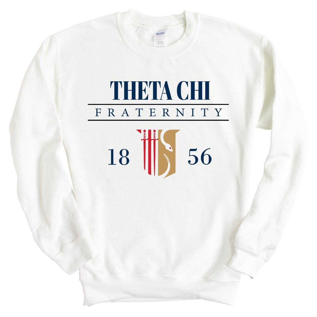 Theta Chi Sweatshirt - Theta Chi Large Crest Crewneck Sweatshirt - Kite and Crest