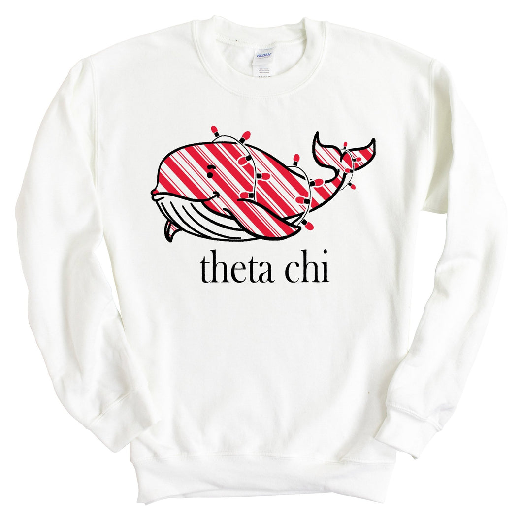 Theta Chi Sweatshirt - Theta Chi Red Whale Crewneck Sweatshirt - Kite and Crest