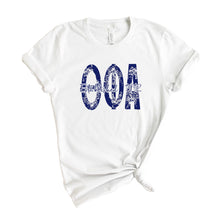 Load image into Gallery viewer, Theta Phi Alpha Blue Floral Sorority T-Shirt Tee - Kite and Crest
