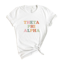 Load image into Gallery viewer, Theta Phi Alpha Bright and Colorful Sorority T-Shirt Shirt Tee - Kite and Crest
