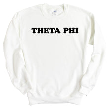 Load image into Gallery viewer, Theta Phi Alpha Sweatshirt - Theta Phi Block Name Crewneck Sweatshirt - Kite and Crest
