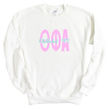 Load image into Gallery viewer, Theta Phi Alpha Sweatshirt - Theta Phi Bright Retro Crewneck Sweatshirt - Kite and Crest
