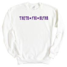 Load image into Gallery viewer, Theta Phi Alpha Sweatshirt | Theta Phi Rock Star Crewneck Sweatshirt | Theta Phi Alpha Sorority Gift Idea - Kite and Crest
