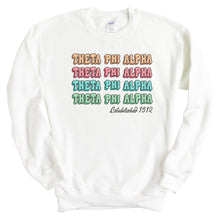 Load image into Gallery viewer, Theta Phi Alpha Sweatshirt - Theta Phi Stencil Crewneck Sweatshirt - Kite and Crest
