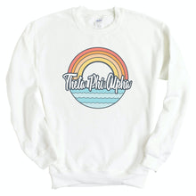 Load image into Gallery viewer, Theta Phi Alpha Sweatshirt - Theta Phi Wavy Rainbow Crewneck Sweatshirt - Kite and Crest
