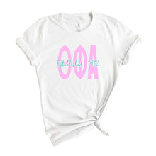 Load image into Gallery viewer, Theta Phi Alpha T-shirt - Theta Phi Bright Retro Tee - Kite and Crest
