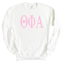 Load image into Gallery viewer, Theta Phi Alpha Very Pink Sorority Crewneck Sweatshirt - Kite and Crest
