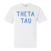 Load image into Gallery viewer, Theta Tau Blue Cotton Candy Comfort Colors T-Shirt - Kite and Crest
