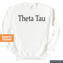 Load image into Gallery viewer, Theta Tau Clean and Simple Sweatshirt - Fraternity Crewneck Sweatshirt - Kite and Crest
