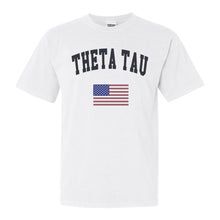 Load image into Gallery viewer, Theta Tau Traditional Flag Comfort Colors T-Shirt - Kite and Crest

