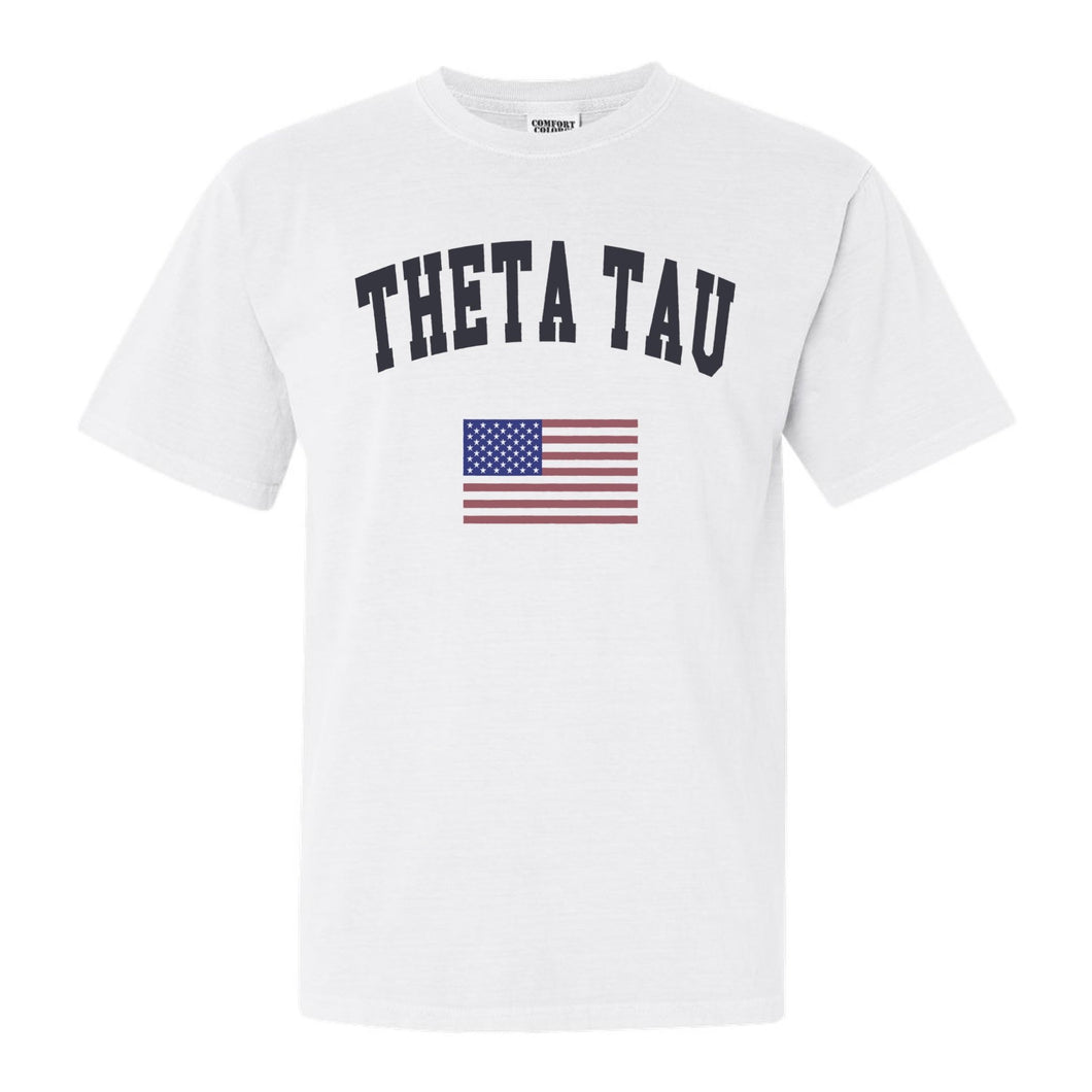 Theta Tau Traditional Flag Comfort Colors T-Shirt - Kite and Crest