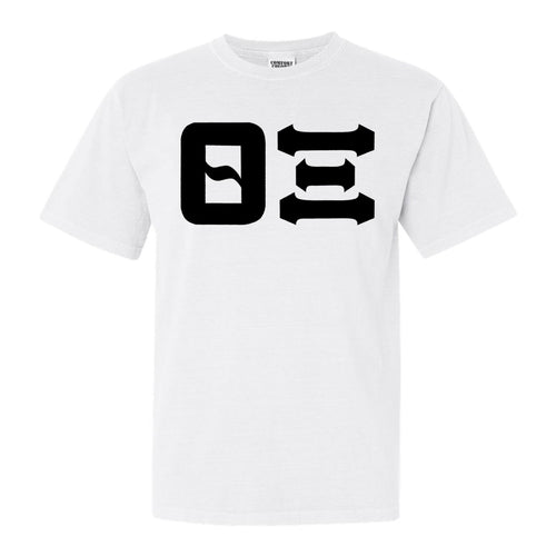 Theta Xi Basic Black Letters Comfort Colors T-Shirt - Fraternity Tee - Kite and Crest