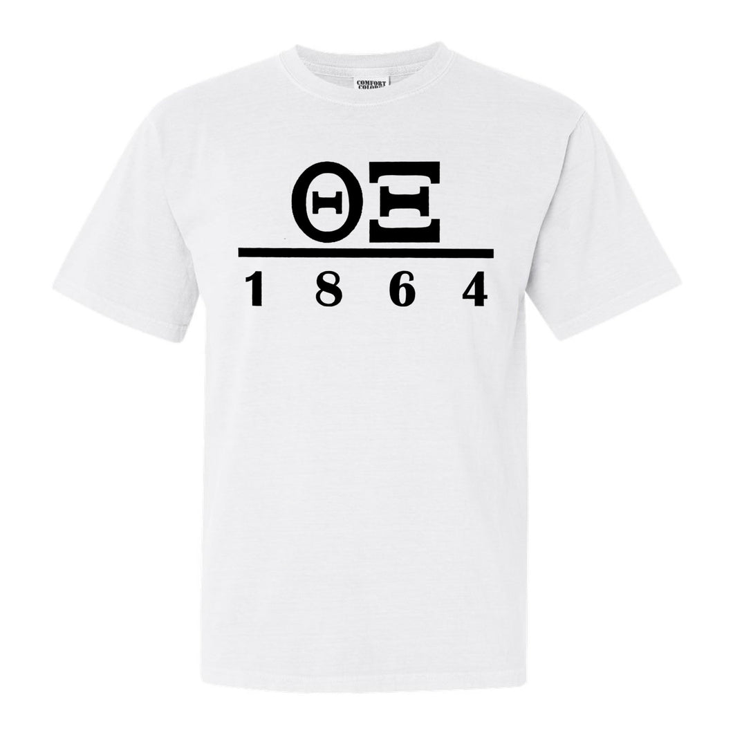 Theta Xi Black Letter Comfort Colors T-Shirt - Fraternity Tee - Kite and Crest