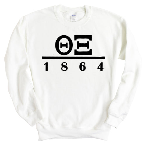 Theta Xi Black Letter Sweatshirt - Fraternity Crewneck Sweatshirt - Kite and Crest