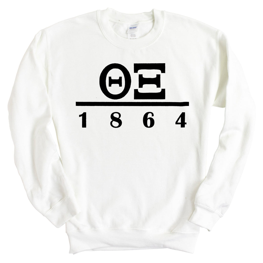 Theta Xi Black Letter Sweatshirt - Fraternity Crewneck Sweatshirt - Kite and Crest