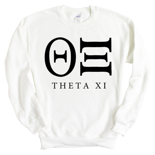 Theta Xi Block Letter Sweatshirt - Fraternity Crewneck Sweatshirt - Kite and Crest