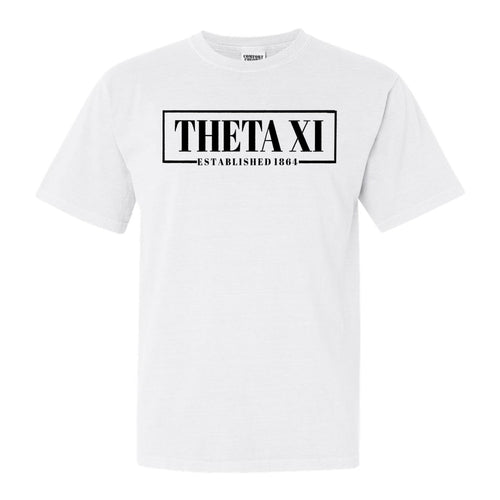 Theta Xi Fraternal Block Comfort Colors T-Shirt - Fraternity Tee - Kite and Crest