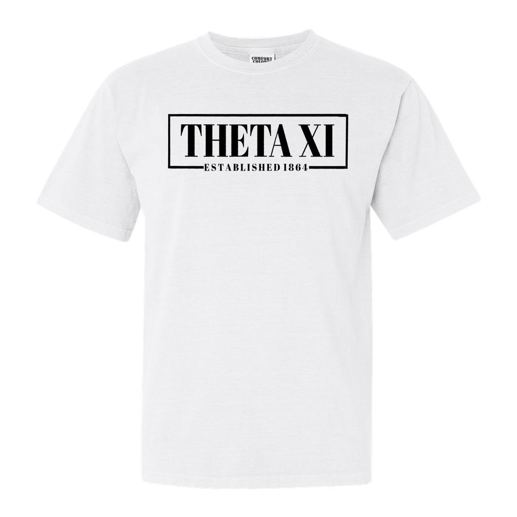 Theta Xi Fraternal Block Comfort Colors T-Shirt - Fraternity Tee - Kite and Crest