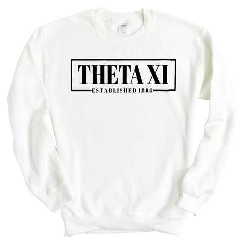 Theta Xi Fraternal Block Sweatshirt - Fraternity Crewneck Sweatshirt - Kite and Crest