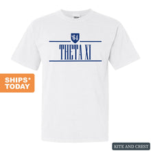 Load image into Gallery viewer, Theta Xi Shield Comfort Colors T-Shirt - Fraternity Tee - Kite and Crest
