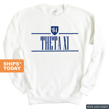 Load image into Gallery viewer, Theta Xi Shield Sweatshirt - Fraternity Crewneck Sweatshirt - Kite and Crest
