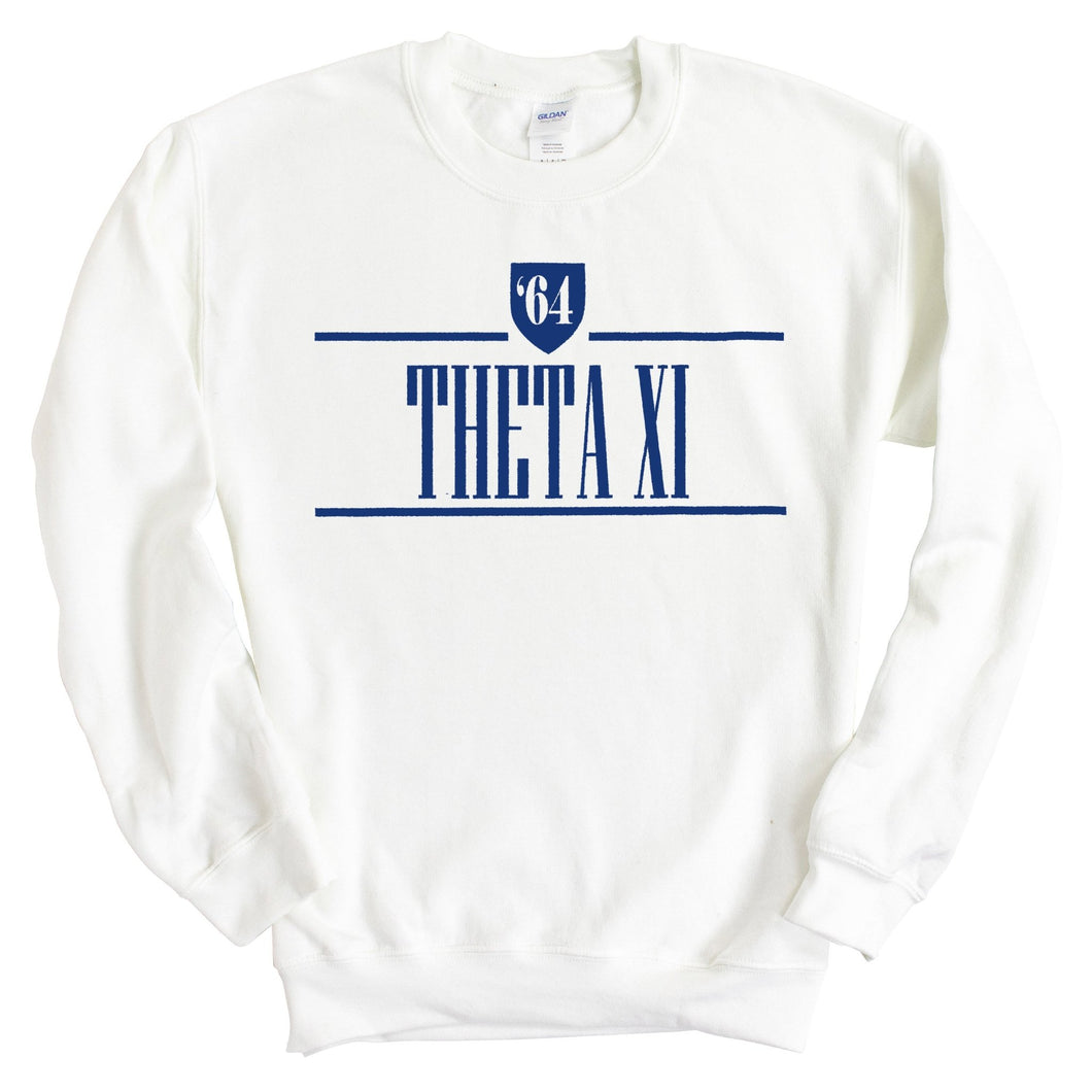 Theta Xi Shield Sweatshirt - Fraternity Crewneck Sweatshirt - Kite and Crest