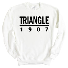 Load image into Gallery viewer, Triangle Black Letter Sweatshirt - Fraternity Crewneck Sweatshirt - Kite and Crest
