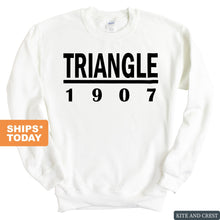 Load image into Gallery viewer, Triangle Black Letter Sweatshirt - Fraternity Crewneck Sweatshirt - Kite and Crest
