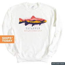 Load image into Gallery viewer, Triangle Fishing Sweatshirt - Fraternity Crewneck Sweatshirt - Kite and Crest
