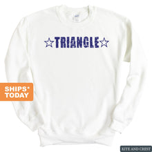 Load image into Gallery viewer, Triangle Fraternal Star Sweatshirt - Fraternity Crewneck Sweatshirt - Kite and Crest
