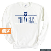 Load image into Gallery viewer, Triangle Shield Sweatshirt - Fraternity Crewneck Sweatshirt - Kite and Crest
