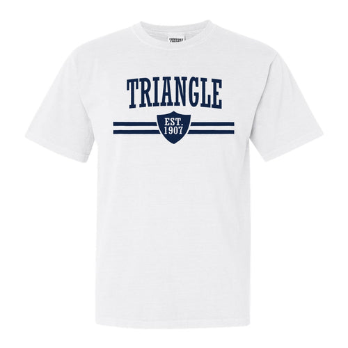 Triangle Striped Shield Comfort Colors T-Shirt - Fraternity Tee - Kite and Crest