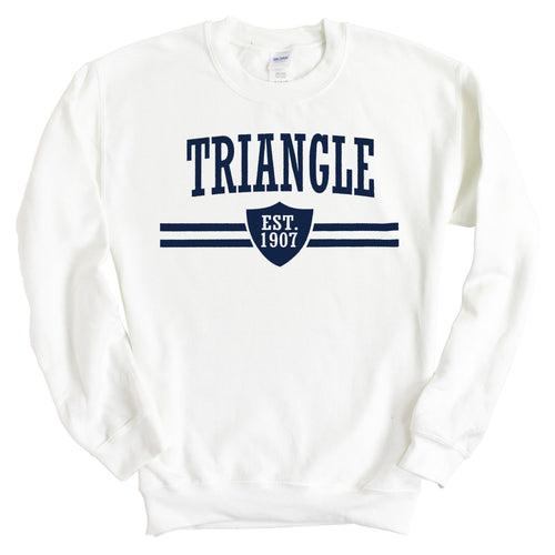 Triangle Striped Shield Sweatshirt - Fraternity Crewneck Sweatshirt - Kite and Crest