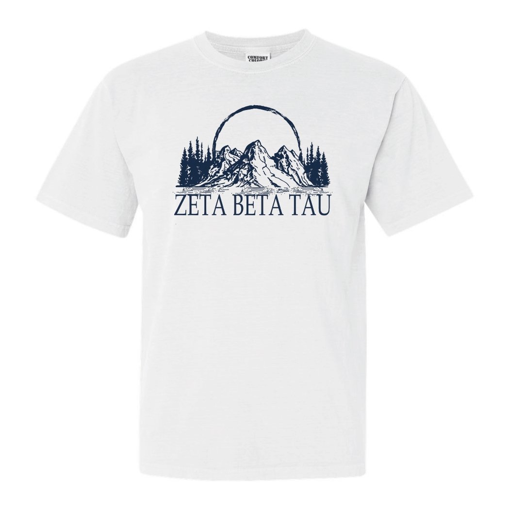 Zeta Beta Tau Comfort Colors T-Shirt - Zeta Beta Tau AEPI Epic Mountain Shirt - Kite and Crest
