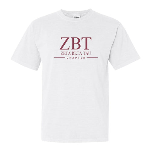 Zeta Beta Tau Comfort Colors T-Shirt - Zeta Beta Tau Basic Lined Shirt - Kite and Crest