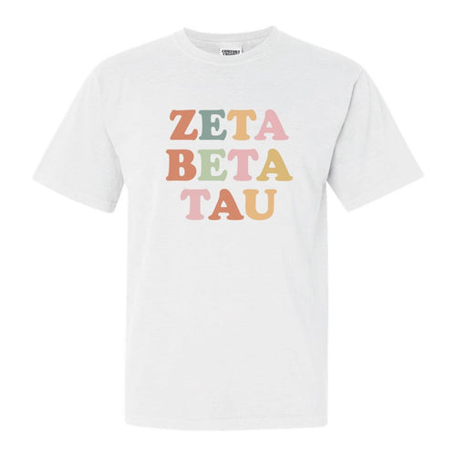 Zeta Beta Tau Comfort Colors T-Shirt - Zeta Beta Tau Bright and Colorful Shirt - Kite and Crest