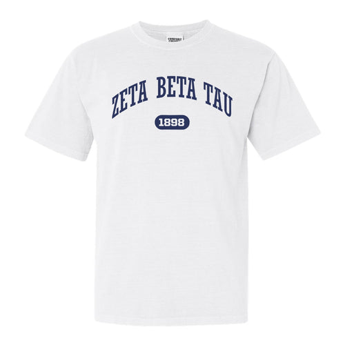 Zeta Beta Tau Comfort Colors T-Shirt - Zeta Beta Tau Fraternal Arch Shirt - Kite and Crest